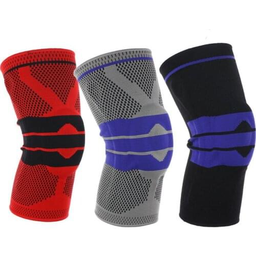 1 Piece Silicone Knee Pads Protector Brace Silicone Spring Knee Pad Support Meniscus Compression Protection Sport Kneepads