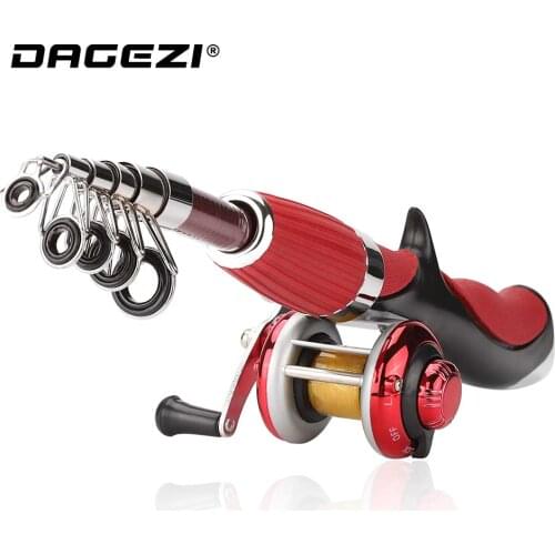 DAGEZI ice Fishing Rod + reel Spinning Fishing wheel ice Rod combo fishing tackle