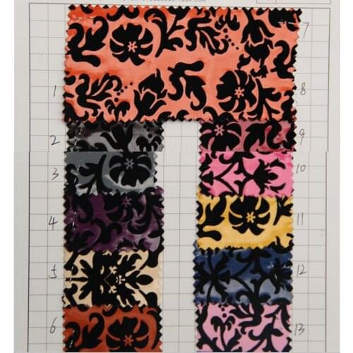 For handbag furniture wholesale quality synthetic PU leather fabric Flocked flowers grain faux leather material