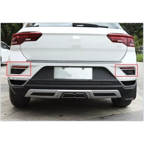 For Volkswagen T-ROC TROC 2017 2018 2019 ABS Chrome Rear Reflector Fog Light Lamp Cover Sticker Decoration Trim Accessories