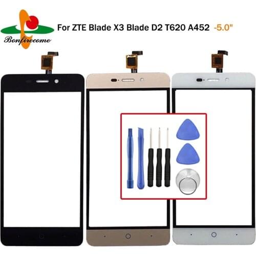 For ZTE Blade X3 Blade D2 T620 A452 Touch Screen Sensor Digitizer Panel Replacement