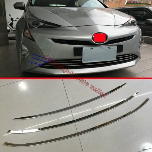 ABS Chrome Front Bumper Grille Trim For Toyota Prius 2016 2017