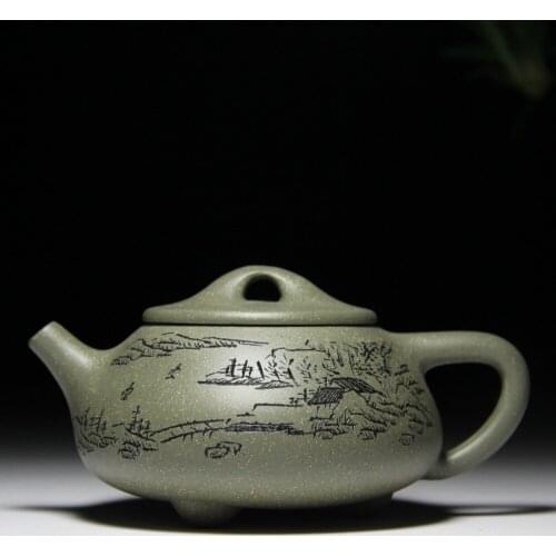 Landscape stone tea pot 180cc capacity original mine mud Yixing genuine teapot