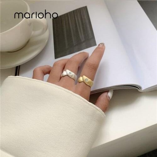 Marioho Fashion Geometric Irregular Rings Twist Distortion Matte Retro Opening Adjustable Metal Rings For Women Party Jewelry