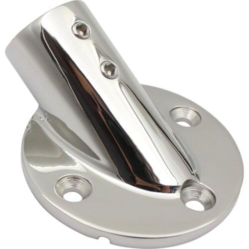 Marine accessories yacht deck railing base 30 degree round pipe seat 316 stainless steel rail base