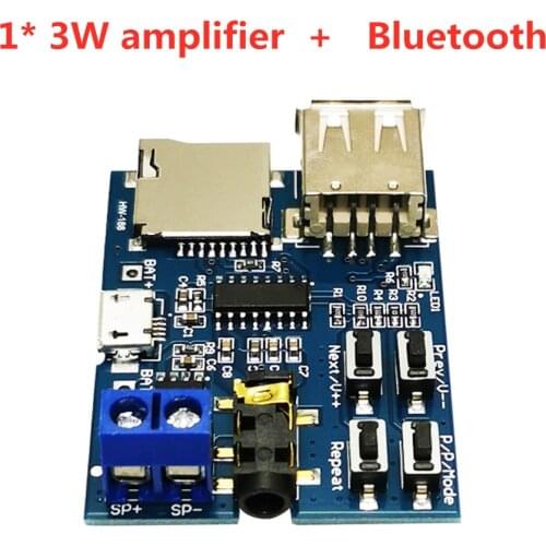 ARuiMei DC 3.7V-5V mp3 module bluetooth comes with power amplifier 1* 3W amplifier mp3 decoder TF card U disk decoding player