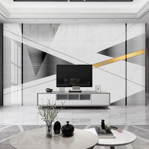 Custom Any Size Mural Wallpaper Modern Geometric Creative Abstract Jazz White Marble Background Wall Painting Living Room Fresco