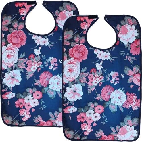 2pcs Bibs for Senior Citizens Adult Bibs Clothing Protector, Reusable Crumb Catcher Anti-oil Anti-fouling