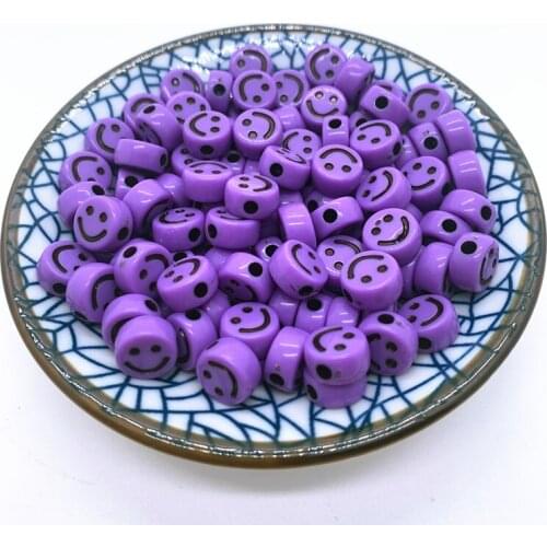 New 20pcs 10mm Smiley face Acrylic Round Shape Beads For DIY Handmade Jewelry Craft Accessories#10