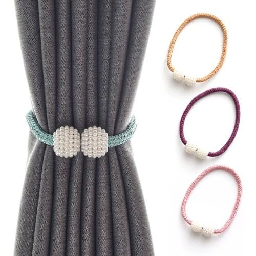 New Pearl Magnetic Curtain Clip Curtain Holders Tieback Buckle Clips Hanging Ball Buckle Tie Back Curtain Accessories Home Decor