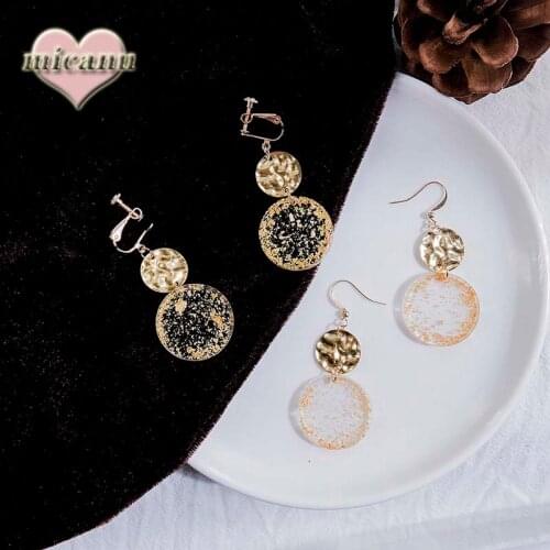 Orecchini Cerchio Acrylic Circle Korean Aesthetic Luxury Fashion Pendientes Orecchini Donna Fake Piercing Klipsy Na Uszy Jewelry