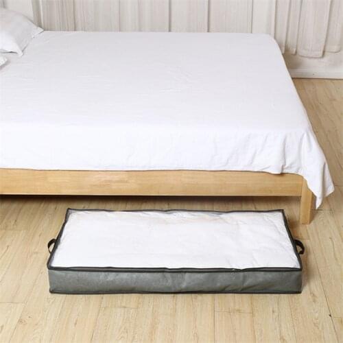 Non-woven Fabric Moisture Dustproof Organizers Gray Rectangle Storage Bag Under Bed Quilt Organizer Clothing Blanket Storage Bag
