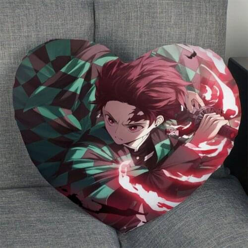 Kamado Tanjirou Pillow Slips Heart Shape Pillow Covers Bedding Comfortable Cushion/Good For Sofa/Home/Car High Quality Pillow Ca