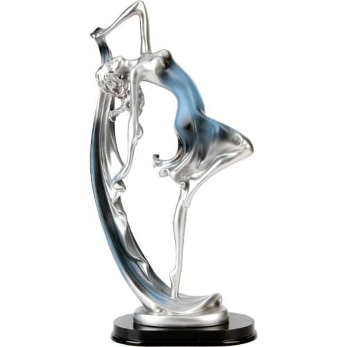 Resin Dancing Girl Statue Crafts For Home Decoration Accessories Young Lady Sculpture Room Desk Decor Ornaments Figurines Decor