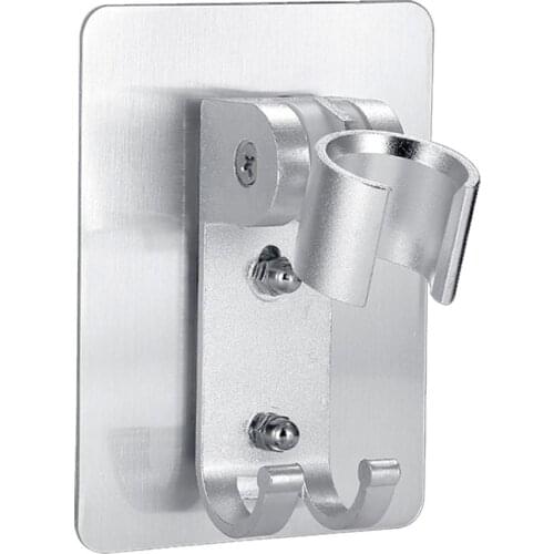 Bathroom Adhesive Adjustable Wall Mount Shower Nozzle Holder Bracket No Drilling Shower Base Showerhead Bracket