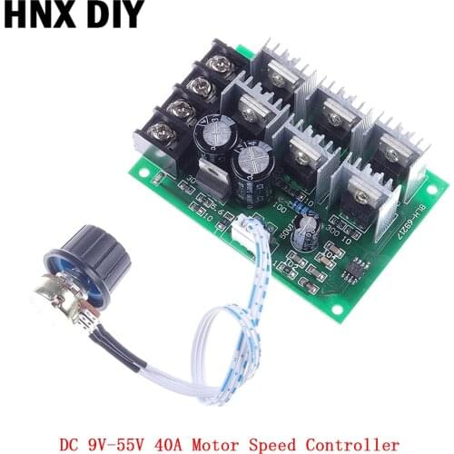 DC 9V-55V 9/12/24/36/48/55V 40A Motor Speed Controller ZW40 Electric PWM Speed Control Regulator With Reversible Switch