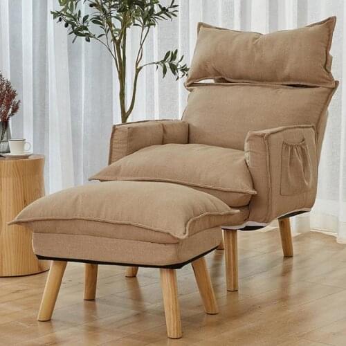 Nordic Lounger Sofa Single Bedroom Small Sofa Chair Tatami Balcony Leisure Lounge Chair Cloth Small Folding Bed