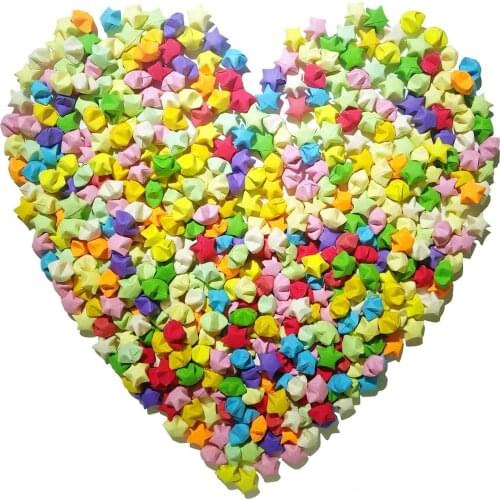 100PCS Folded Rainbow Origami Paper Lucky Stars Wish Star Confettis For Birthday Baby Shower Party Favors Creative Propose Gift