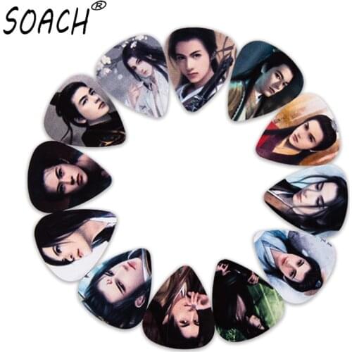 SOACH 10pcs 3 kinds of thickness new guitar picks bass Ancient man swordsman pictures quality print pick Guitar accessories