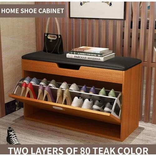 Tipping bucket type 60cm storage shoe cabinet household door shoe rack simple multi-layer economical sitting shoe cabinet