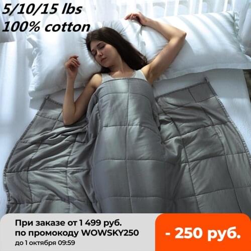 6 Size Weighted Blanket for Adult Blankets Decompression Sleep Aid Pressure Sleeping Blanket Heavy Blanket Throw Blanket Bed