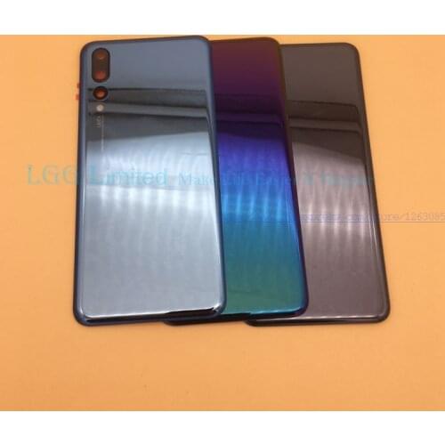 Tempered Glass Back Cover For Huawei P20 Lite P20 PRO P 20 Back Battery Cover Door Housing + Camera frame Spare Parts