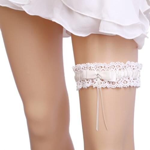 Women Floral Accessories Party Bowknot Ring Bridal Garter Lace Embroidery For Wedding Elegant Fashion Leg Decor Western Sexy