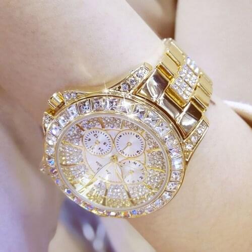 SERYNOW Watches for Women Gold Quartz Watch with Diamonds Clock Women Stainless Steel Ladies Wrist Watches Relogio Feminino