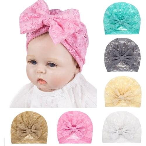 MAYA STEPAN 1PCS Children Solid Baby Hat Kids Cap Girl Photography Props Spring Autumn Modis Infant Props Big Bow Beanie Bowknot