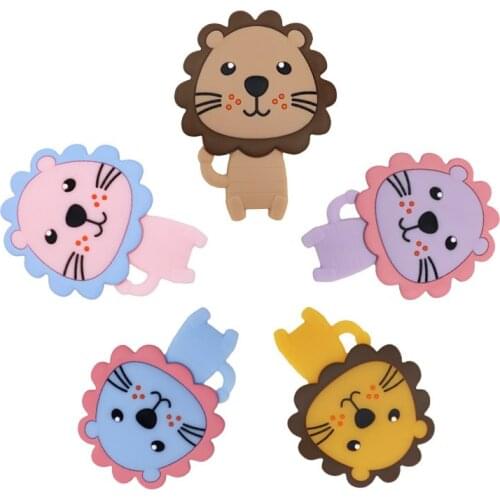 Kovict 1pcs Lion Baby Teether Rodent BPA Food Free Silicone Teething Nursing Pacifier Teether