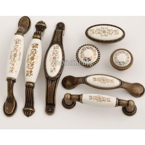 Brand New 10PCS Furniture Handles European Antique Zinc Alloy Drawer Cabinet Cupboard Kitchen Door Knobs Furniture Hardware