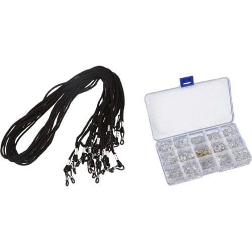 12 Pcs Nylon Eyeglass/Spectacle/Sunglass/Eyewear Cord Holder Neck String & 300 PCS Silicone Nose Pads For Glasses Repair Accesso