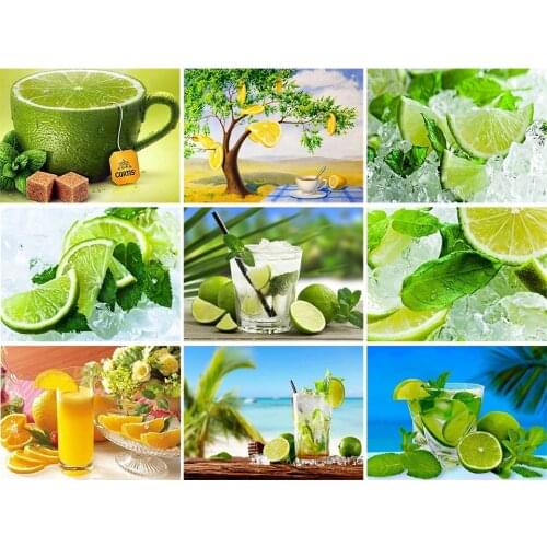 5D DIY Diamond Painting Fruit Cross Stitch Kit Rhinestone Picture Full Diamond Embroidery Gift Inlaid Mosaic Home Decoration