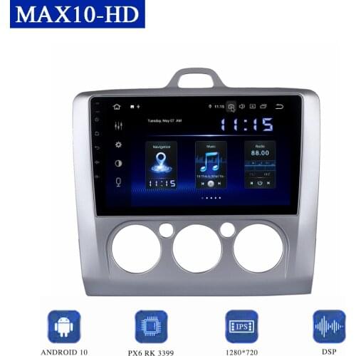 9" Android 10.0 Multimedia Player for Ford Focus 2 Car Radio 2004-2011DSP CarPlay 1280*720 HD Screen 4GB+64GB Bluetooth TDA7850