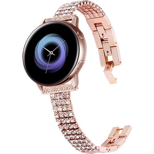 20mm 22mm Diamond Strap for Samsung Galaxy Watch 3 41mm 45mm Band Jewelry Bracelet S3 42mm 46mm Active 2 Gear Womens Wristbands