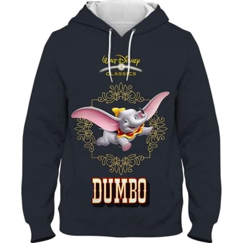 Dumbo Cartoon Anime Hoodies For Children Spring Disney Movie 3D Print Women Sweatshirt Streetwear Casual Mens Clothes
