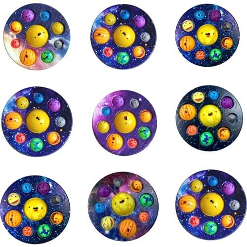 Fidjet Toy Silicone Simpl Dimple Sensory Fidget Toys Simulation Planet Kawaii Color Simpl Dimmer Squeeze Relief Stress Anxiety