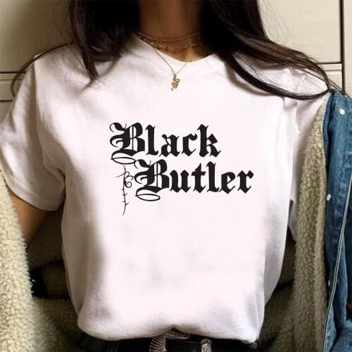 Classic Anime Black Butler T-shirt Fashion Letter Printing Shirt Summer Tshirts Streetwear Ulzzang Harajuku Tops
