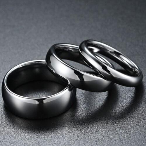 Fashion Tungsten Steel Single Tail Ring Gift for Men Wedding Engagement Jewelry 4MM/6MM/8MM Width