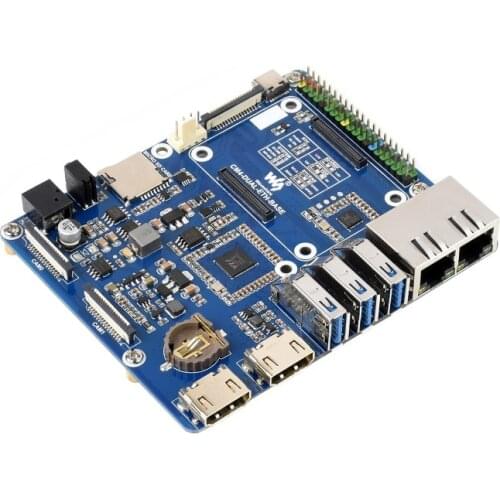 Dual Gigabit Ethernet Base Board for Raspberry Pi CM4 Compute Module 4, ETH/CSI/DSI/RTC/HDMI/Micro SD/USB Interface