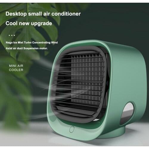USB Mini Air Cooler Fan Air Cooling Conditioner with Night Light Portable Humidification Desktop Air Cooler Multifunction Summer