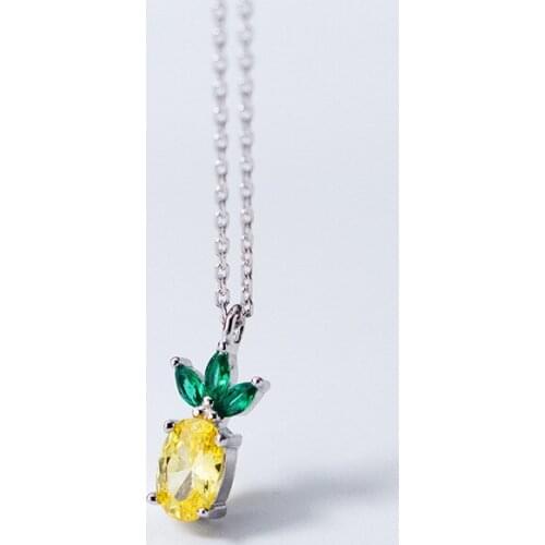 MloveAcc New Arrival 925 Sterling Silver Fruit Pineapple Necklaces & Pendants for Women Fashion sterling-silver-jewelry