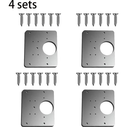 Cabinet Hinge Repair Plate Set Practical Rust Resistant Stainless Steel Furniture Cupboard Hinge Repair Mount Window Door Drawer