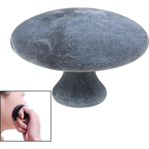 Natural Black Ore Stone Gua Sha Massage Tool Cure Mushroom Shape Facial Body Relaxation Massager Stone