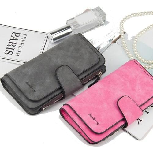 Baellerry New Zipper Buckle Women Wallets Three Fold Multi-card Wallet Frosted Two-color Fabric Card Bag Coin Purse