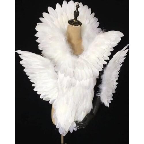 Excellent quality Shoot Accessories Party Ornament Lady Pure White Nice Photography Props Pink Feather Decor Angel Wings