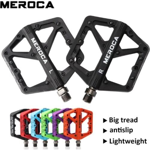 MEROCA Bicycle Pedals Road Mountain Bike Pedal Seal bearing Nylon Fiber Ultralight Cycling Pedals Bicycle Accessories 6 colors