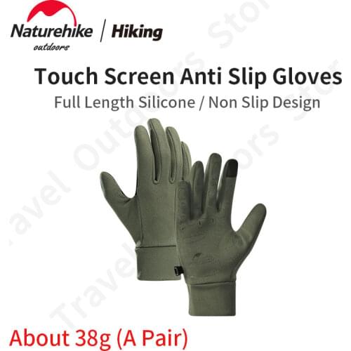 Naturehike Outdoor Sports Anti Slip Gloves Women/Men fashion Ultralight Gloves Breathable Thin Silicone Gloves Hiking Run 3Color