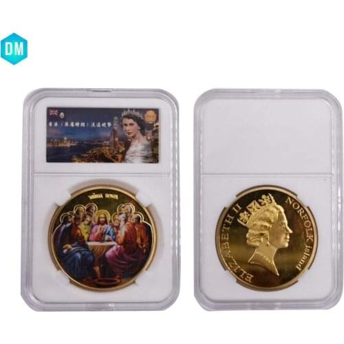 Jesus Last Dinner Christ Judas Betray Golden Coin Collection Medal Souvenir Badge Coins Money Anniversary with Box