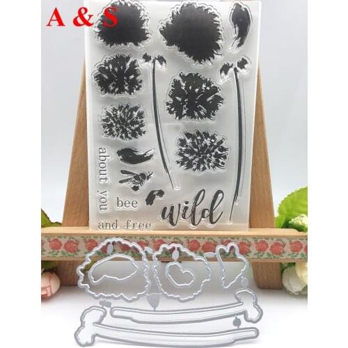 Z04 CLEAR STAMPS cutting dies Flower Wild Scrapbook Card album paper craft silicon rubber roller transparent stamps
